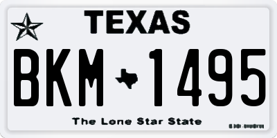 TX license plate BKM1495