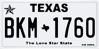 TX license plate BKM1760