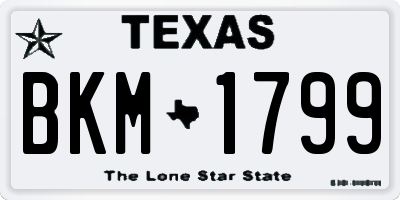 TX license plate BKM1799