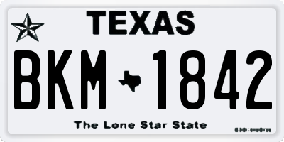 TX license plate BKM1842