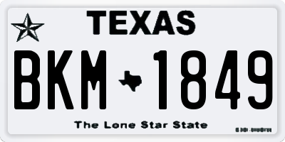 TX license plate BKM1849