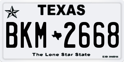 TX license plate BKM2668