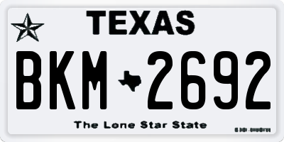 TX license plate BKM2692