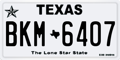 TX license plate BKM6407