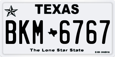 TX license plate BKM6767