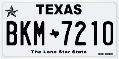TX license plate BKM7210