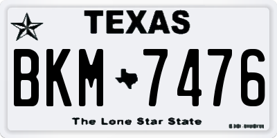 TX license plate BKM7476
