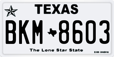 TX license plate BKM8603