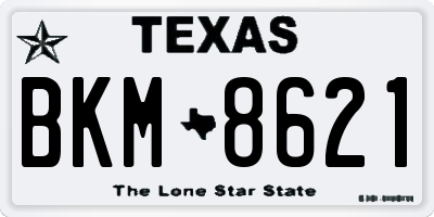 TX license plate BKM8621