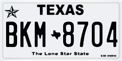 TX license plate BKM8704