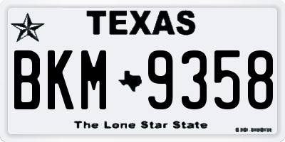 TX license plate BKM9358