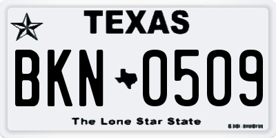 TX license plate BKN0509