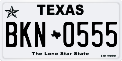 TX license plate BKN0555