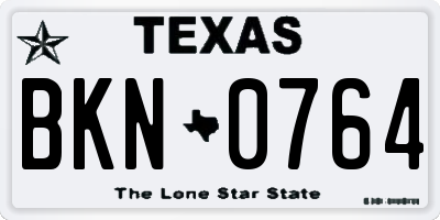 TX license plate BKN0764