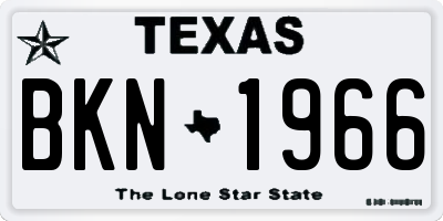 TX license plate BKN1966