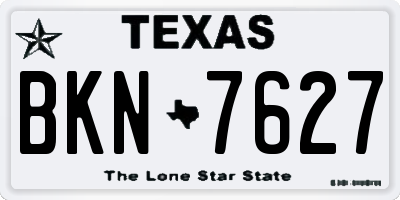 TX license plate BKN7627