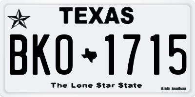 TX license plate BKO1715