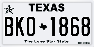 TX license plate BKO1868