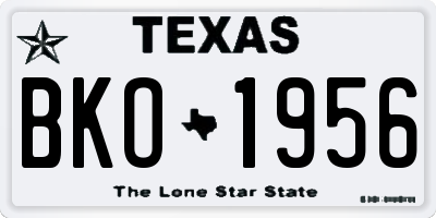 TX license plate BKO1956