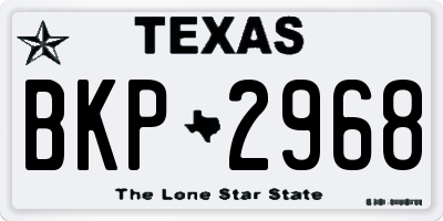 TX license plate BKP2968