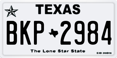 TX license plate BKP2984