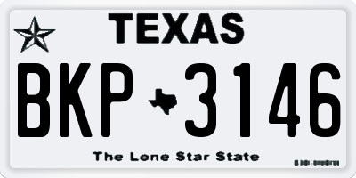TX license plate BKP3146