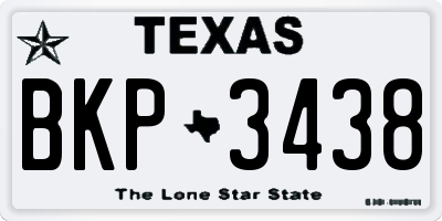 TX license plate BKP3438
