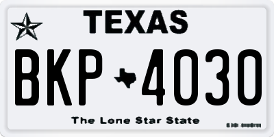 TX license plate BKP4030