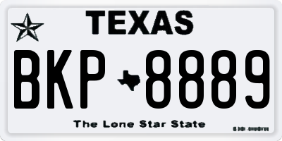 TX license plate BKP8889