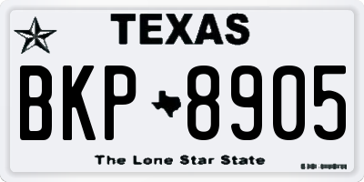 TX license plate BKP8905