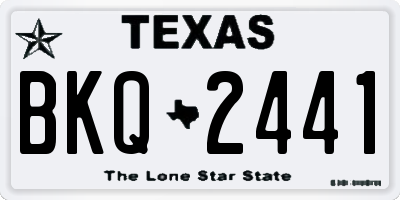 TX license plate BKQ2441