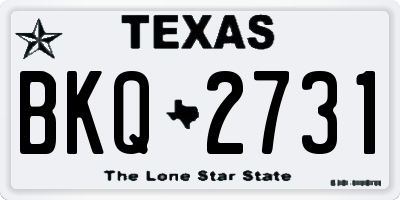 TX license plate BKQ2731
