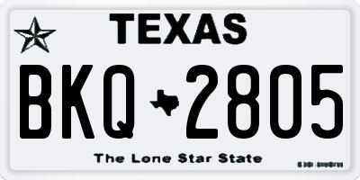 TX license plate BKQ2805