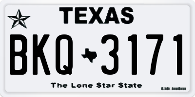TX license plate BKQ3171