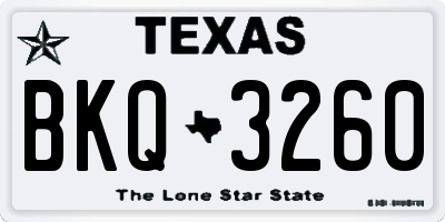 TX license plate BKQ3260