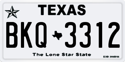 TX license plate BKQ3312