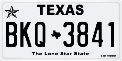 TX license plate BKQ3841
