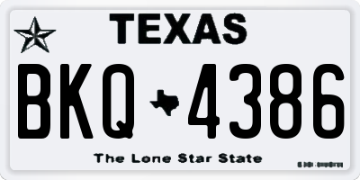 TX license plate BKQ4386