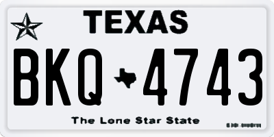 TX license plate BKQ4743