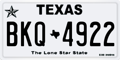 TX license plate BKQ4922