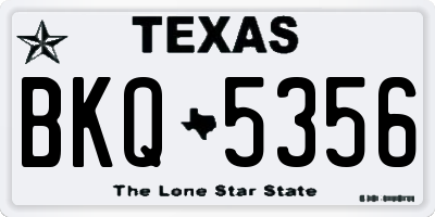 TX license plate BKQ5356