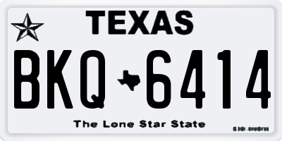TX license plate BKQ6414