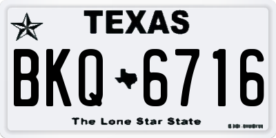 TX license plate BKQ6716