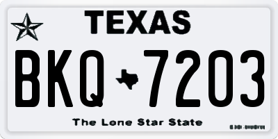 TX license plate BKQ7203