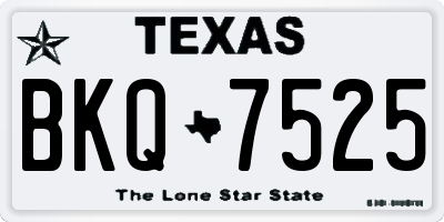 TX license plate BKQ7525