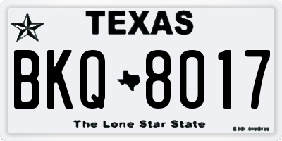 TX license plate BKQ8017