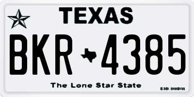 TX license plate BKR4385