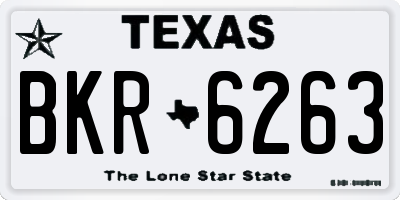 TX license plate BKR6263