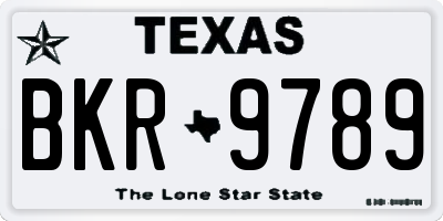 TX license plate BKR9789