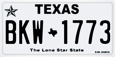TX license plate BKW1773